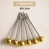 Bộ nĩa trái cây thép không gỉ gia đình kèm lọ đựng bánh tráng, an toàn cho trẻ 6