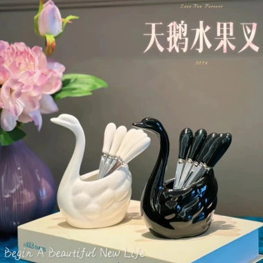 Bộ nĩa trái cây thiên nga 304 - Bể chứa thép không gỉ, nhẹ sang, chỉ 248.408đ 2