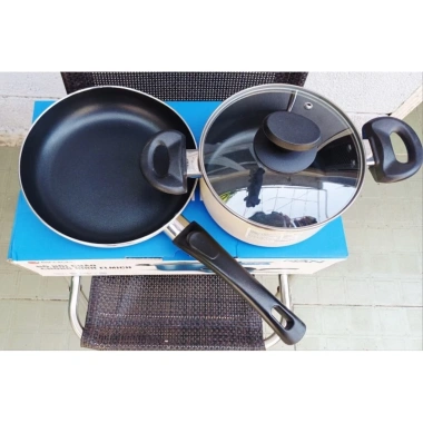 Bộ nồi 18cm + chảo 22cm Elmich, dùng mọi loại bếp, HB GIFT Nan, màu ngẫu nhiên 5