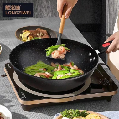 Bộ Nồi Chảo 3 Chi Tiết Vân Đá Cremic Đen Dày Chống Dính, Chất Lượng Cao - 159.000đ 6