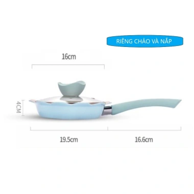 Bộ nồi chảo ăn dặm cho bé men đá chống dính hình hoa cao cấp kèm xửng hấp giảm 23%
