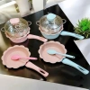Bộ nồi chảo ăn dặm men đá chống dính dùng cho bếp gas, từ, điện kèm chảo và xửng hấp inox - giá 69.000