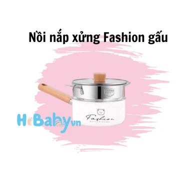 Bộ nồi chảo ăn dặm men đá chống dính dùng cho bếp gas, từ, điện kèm chảo và xửng hấp inox - giá 69.000 10