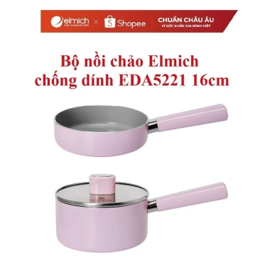 Bộ nồi chảo ceramic chống dính EDA221 16cm Đáy từ dùng mọi loại bếp - 180.000₫