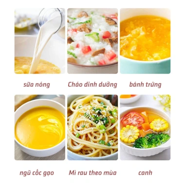 Bộ Nồi Chảo Chống Dính Cao Cấp 16cm Vân Đá Hoa Cương Hồng Đáy Từ – Dùng Mọi Loại Bếp, Giá 149.000₫ 4