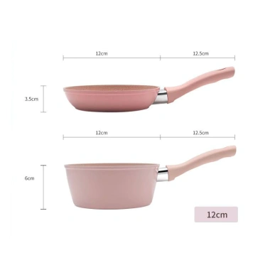 Bộ Nồi Chảo Chống Dính Cao Cấp 16cm Vân Đá Hoa Cương Hồng Đáy Từ – Dùng Mọi Loại Bếp, Giá 149.000₫ 9