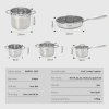 Bộ Nồi Chảo GUME Inox Đáy 5 Lớp - Phù hợp mọi bếp, bảo hành 5 năm, Hàn Quốc 2