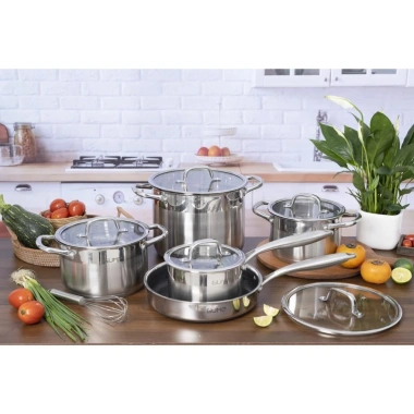 Bộ Nồi Chảo GUME Inox Đáy 5 Lớp - Phù hợp mọi bếp, bảo hành 5 năm, Hàn Quốc