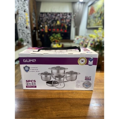 Bộ Nồi Chảo GUME Inox Đáy 5 Lớp - Phù hợp mọi bếp, bảo hành 5 năm, Hàn Quốc 4 Bộ Nồi Chảo GUME Inox Đáy 5 Lớp - Phù hợp mọi bếp, bảo hành 5 năm, Hàn Quốc 4