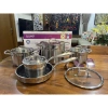Bộ Nồi Chảo GUME Inox Đáy 5 Lớp - Phù hợp mọi bếp, bảo hành 5 năm, Hàn Quốc 6