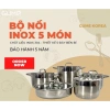 Bộ Nồi Chảo Inox 5 Món 5 Lớp Hàn Quốc GUME - Nắp Kính, Dùng Bếp Từ, Tặng Lót Bếp - Giá 1.640.000 VND 4