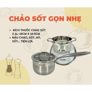 Bộ Nồi Chảo Inox 5 Món 5 Lớp Hàn Quốc GUME - Nắp Kính, Dùng Bếp Từ, Tặng Lót Bếp - Giá 1.640.000 VND 6