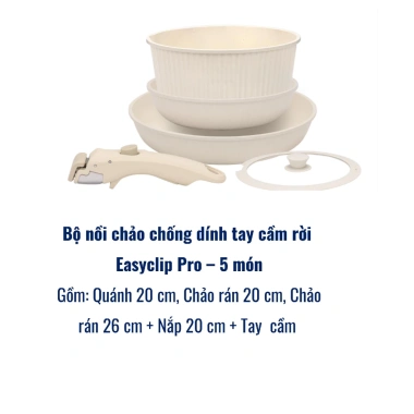 Bộ Nồi Chảo Lười Easyclip Pro 5 Món - Tay Cầm Rời Tiện Lợi, Nấu Nhanh, Rửa Nhanh, Giá 182.800 VND 6
