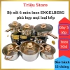 Bộ Nồi Đức 6 Món ENGELBERG Đáy 5 Lớp Inox 304 – Sang trọng, bền, phù hợp mọi loại bếp – Giá ưu đãi 515k