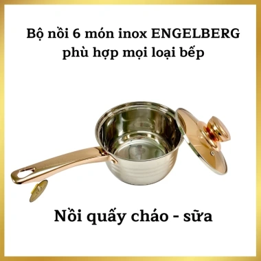 Bộ Nồi Đức 6 Món ENGELBERG Đáy 5 Lớp Inox 304 – Sang trọng, bền, phù hợp mọi loại bếp – Giá ưu đãi 515k 7