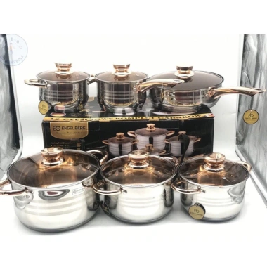 Bộ Nồi Đức INOX 304 Nồi Chảo và Vung Kính Cao Cấp Bảo Hành 12 Tháng Dùng Mọi Loại Bếp Giá Ưu Đãi 806.000