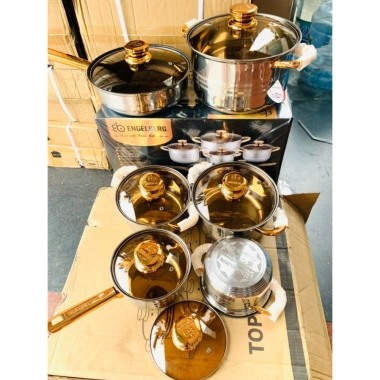 Bộ Nồi Đức INOX 304 Nồi Chảo và Vung Kính Cao Cấp Bảo Hành 12 Tháng Dùng Mọi Loại Bếp Giá Ưu Đãi 806.000 4