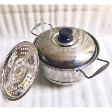 Bộ Nồi Inox 21cm kèm Khay Hấp Cách Thủy chuyên Hấp Bánh Bao, Xôi, Giá chỉ 79.000đ