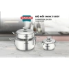Bộ nồi Inox 3 đáy Sunhouse SH335 16-20-24cm - Đáy từ dùng mọi bếp, 3 lớp đáy, giá 1,1 triệu 2