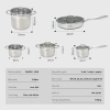 Bộ Nồi Inox 5 Đáy GUME GMPPS-2.201 - Inox 304, Dùng Mọi Loại Bếp, BH 12 Tháng 7