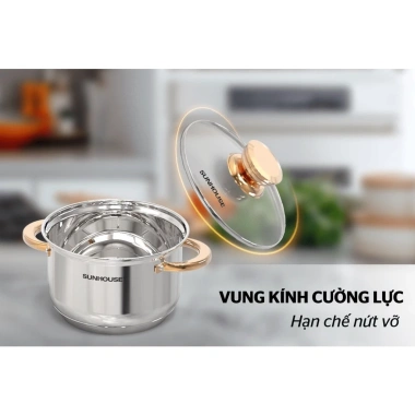 Bộ nồi inox 5 đáy Sunhouse SHG789 kèm chảo Giá ưu đãi 819.000₫, hàng chính hãng 8