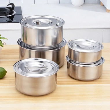 Bộ Nồi Inox 5 Món Đáy Dày Cao Cấp, Không Quai, Dùng Cho Mọi Bếp – 61.600₫ 4 Bộ Nồi Inox 5 Món Đáy Dày Cao Cấp, Không Quai, Dùng Cho Mọi Bếp – 61.600₫ 4