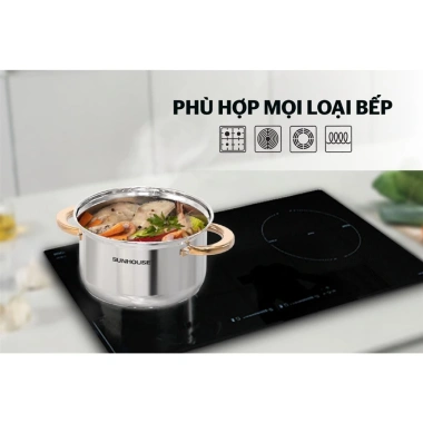 Bộ nồi kèm chảo inox 5 đáy Sunhouse SHG789 - Đáy từ, dùng mọi loại bếp, 790.000₫ 8