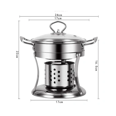 Bộ nồi lẩu bếp cồn mini 17cm đa năng kiểu mới - Giá 195k, siêu tiện lợi