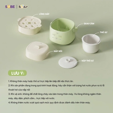 Bộ Nồi Nấu Cháo Chậm BEAR 4H10E 1L + Máy Xay Ăn Dặm D02Q1 0.6L Giá 1.221.000đ 3 Bộ Nồi Nấu Cháo Chậm BEAR 4H10E 1L + Máy Xay Ăn Dặm D02Q1 0.6L Giá 1.221.000đ 3