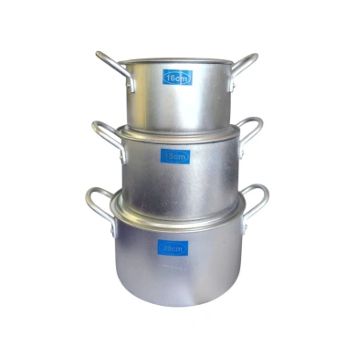 Bộ Nồi Nhôm Tem Xanh Dày Dặn Đủ Kích Cỡ 16-30cm - Nhôm Hải Phòng Giá Ưu Đãi 170k