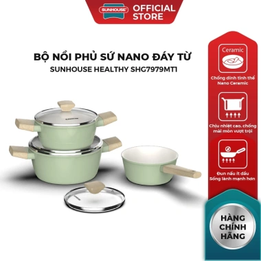 Bộ nồi phủ sứ Nano Sunhouse Healthy SHG7.979MP1/MT1 - Chống dính Nano Ceramic, dùng mọi loại bếp, giá ưu đãi 1,225,000 VND 4