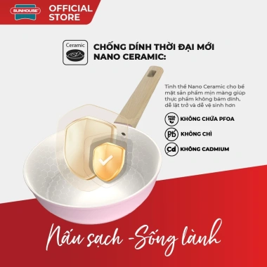 Bộ nồi phủ sứ Nano Sunhouse SHG7.979MP3/MT3 - Chống dính Nano, dùng bếp, 1.09 triệu 5