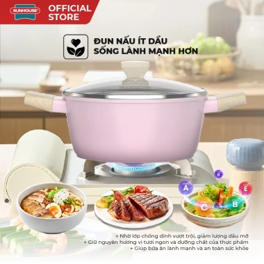 Bộ nồi phủ sứ Nano Sunhouse SHG7.979MP3/MT3 - Chống dính Nano, dùng bếp, 1.09 triệu 7