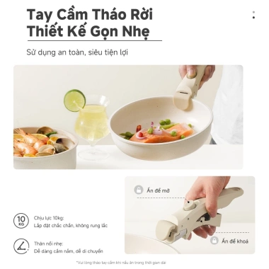 Bộ nồi Simplus x INSSA 2 món tháo rời chảo chiên 24cm nồi sữa 18cm chống dính giá 1.099.000đ