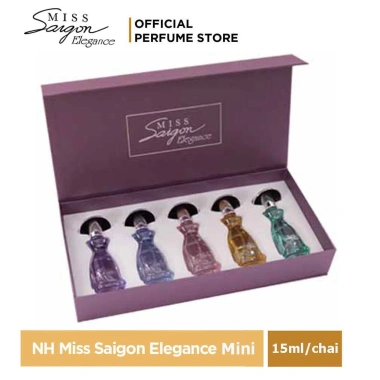 Bộ nước hoa Miss Sài Gòn Elegance 15ml 5 chai - Giá 1.150.000 VND, hương tinh tế 2 Bộ nước hoa Miss Sài Gòn Elegance 15ml 5 chai - Giá 1.150.000 VND, hương tinh tế 2