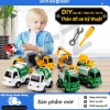 Bộ ô tô lắp ráp trẻ em 4 mẫu vàng đỏ - Mô hình xe công trình xây dựng kèm vít vặn, giá ưu đãi 111.198₫ 3