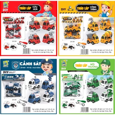 Bộ ô tô lắp ráp trẻ em 4 mẫu vàng đỏ - Mô hình xe công trình xây dựng kèm vít vặn, giá ưu đãi 111.198₫ 6 Bộ ô tô lắp ráp trẻ em 4 mẫu vàng đỏ - Mô hình xe công trình xây dựng kèm vít vặn, giá ưu đãi 111.198₫ 6