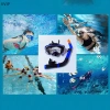 Bộ ống thở Vvvn và mặt nạ lặn toàn mặt, kính cường lực, kính lặn khô cho người lớn, thích hợp biển sâu 2