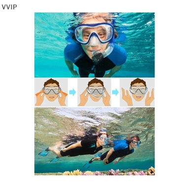 Bộ ống thở Vvvn và mặt nạ lặn toàn mặt, kính cường lực, kính lặn khô cho người lớn, thích hợp biển sâu 8