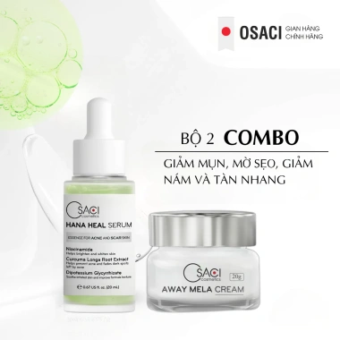 Bộ Osaci giảm mụn thâm sẹo, dưỡng trắng da, tăng collagen Serum 20ml + Kem 20g, giảm 20% Bộ Osaci giảm mụn thâm sẹo, dưỡng trắng da, tăng collagen Serum 20ml + Kem 20g, giảm 20%