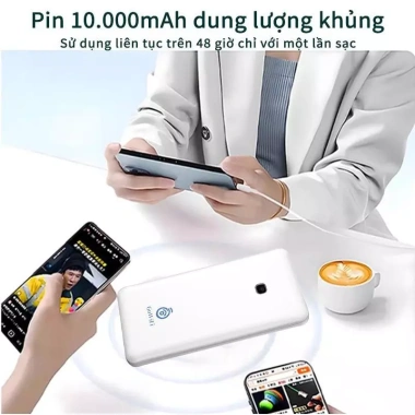 Bộ phát wifi 4G di động Mifi không cần SIM, công nghệ ESIM, pin 10.000mAh, gói tiết kiệm, chỉ 320.000 VND