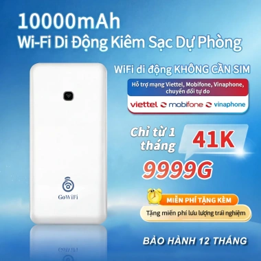 Bộ phát wifi 4G di động Mifi không cần SIM, công nghệ ESIM, pin 10.000mAh, gói tiết kiệm, chỉ 320.000 VND 10 Bộ phát wifi 4G di động Mifi không cần SIM, công nghệ ESIM, pin 10.000mAh, gói tiết kiệm, chỉ 320.000 VND 10