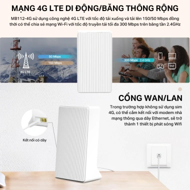 Bộ Phát Wifi 4G LTE Mercusys MB112-4G Không Dây, Tốc Độ 300Mbps, Giá chỉ 729.000 VND 5