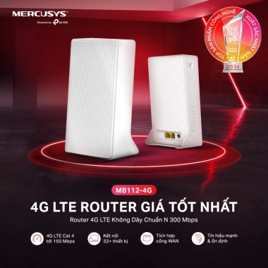Bộ Phát Wifi 4G LTE Mercusys MB112-4G/MB115-4G - Tốc độ 300Mbps, Giá chỉ 700.000₫