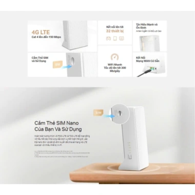 Bộ Phát Wifi 4G LTE Mercusys MB112-4G/MB115-4G - Tốc độ 300Mbps, Giá chỉ 700.000₫