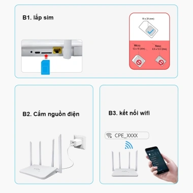 Bộ phát wifi 4G LTE R103 - 300Mbps, WiFi 6, Cổng Type-C, Giá chỉ 800.000₫ 2