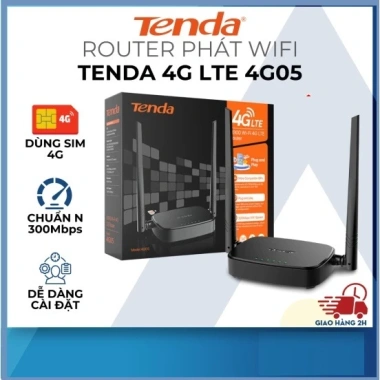 Bộ phát WiFi 4G LTE TENDA 4G05 Mixie - 3 LAN, 4 Antenna, Lắp Camera Xe Khách - Giá 898k 8