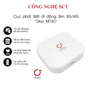 Bộ Phát Wifi 4G Olax MT30 Nâng Cấp - 1 Cổng LAN, Tốc Độ Nhanh, Mượt Mà, Giá 680.000 5 Bộ Phát Wifi 4G Olax MT30 Nâng Cấp - 1 Cổng LAN, Tốc Độ Nhanh, Mượt Mà, Giá 680.000 5