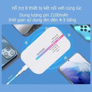 Bộ Phát Wifi Di Động Mini ROOSEE M600 - Không Cần SIM, Siêu Nhẹ 80g, Giá 499.000đ 9
