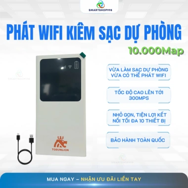 Bộ Phát Wifi Kiêm Sạc Dự Phòng 10.000mAh Tốc Độ Cao, Kết Nối Đa Thiết Bị 729.000đ Bộ Phát Wifi Kiêm Sạc Dự Phòng 10.000mAh Tốc Độ Cao, Kết Nối Đa Thiết Bị 729.000đ